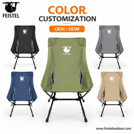 Car Camping Chair – 1.55kg Adjustable High Back, 7075 Aluminum, 35×13cm Compact Pack 