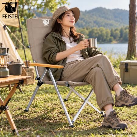 Adjustable Back Camping Chair with Folding Aluminum Frame – Portable Outdoor Chair for Camping, Hiking and Travel 