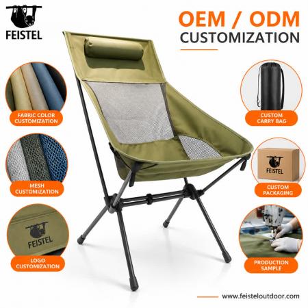 Extra Wide High Back Camping Chair – 7075 Aluminum, Breathable Mesh, 150kg Capacity 