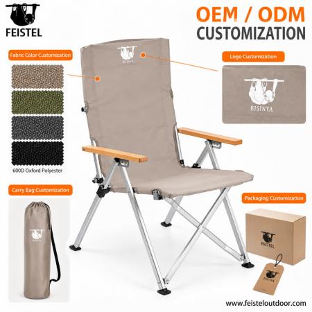 Adjustable Back Camping Chair with Folding Aluminum Frame – Portable Outdoor Chair for Camping, Hiking and Travel 