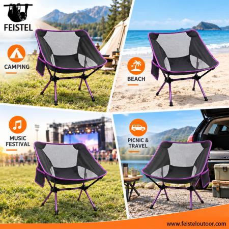 Lightweight Women's Camping Chair – 2.29lb Portable Folding Beach Chair, 7075 Aluminum, 120kg Capacity 