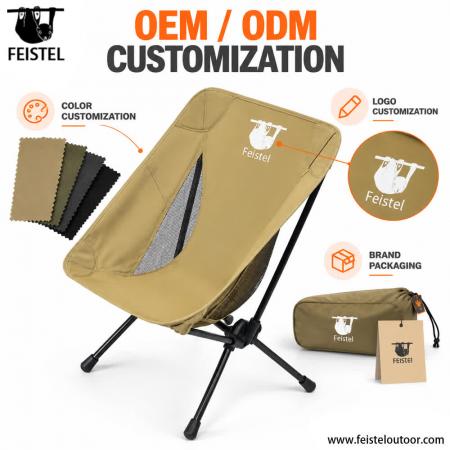 Lightweight Low Profile Camping Chair – Adjustable Backrest 7075 Aluminum Low Folding Camping Chair, 1.4kg, 150kg Capacity 