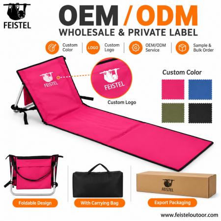 Portable Folding Lawn Camping Chair & Adjustable Reclining Beach Mat Lounger 