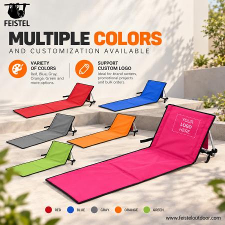 Portable Folding Lawn Camping Chair & Adjustable Reclining Beach Mat Lounger 