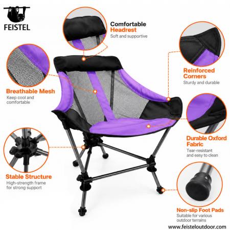 Portable Folding Camping Rocker Chair – 2.5kg 6013 Aluminum Outdoor Rocking Chair, 150kg Capacity 