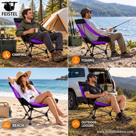 Portable Folding Camping Rocker Chair – 2.5kg 6013 Aluminum Outdoor Rocking Chair, 150kg Capacity 