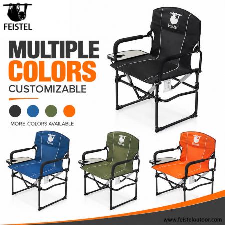 Folding Camping Chair with Side Table – 600D Oxford Heavy Duty Director Chair, 150kg Capacity 