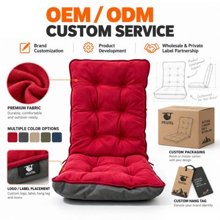 Plush Camping Chair Cushion Cover – 55×125cm Full-Length Padded Seat & Backrest Liner 