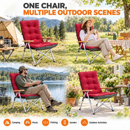 Plush Camping Chair Cushion Cover – 55×125cm Full-Length Padded Seat & Backrest Liner 