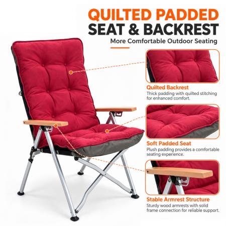 Plush Camping Chair Cushion Cover – 55×125cm Full-Length Padded Seat & Backrest Liner 