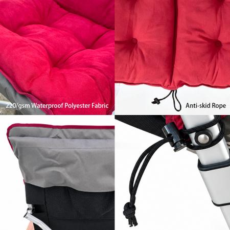 Plush Camping Chair Cushion Cover – 55×125cm Full-Length Padded Seat & Backrest Liner 