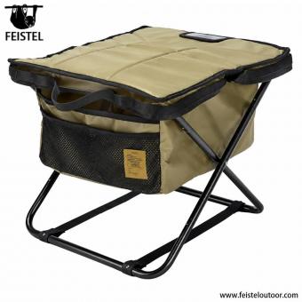 Portable Folding Camping Chair Footrest Stool with Storage
