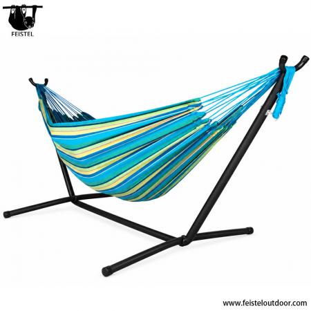 400 lb Double Hammock with Stand – Portable 2 Person Outdoor Camping Hammock with Steel Stand 