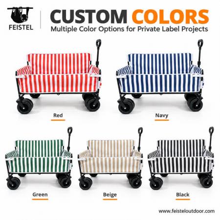 150L Heavy Duty Camping Wagon – Foldable Steel Cart with Seat-Convertible Design & 7in Wide Wheels 