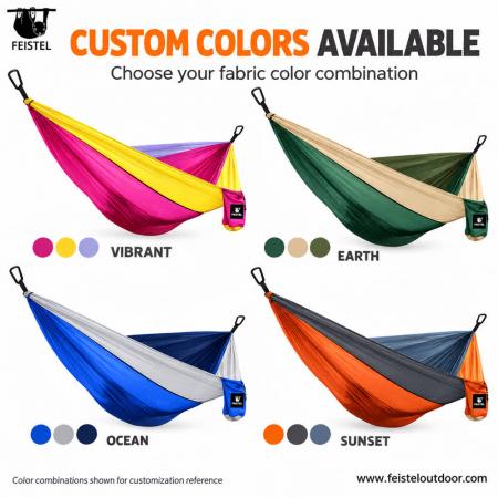 300×200cm Double Camping Hammock – 2 Person 210T Parachute Nylon Hammock with Straps & Carry Bag 
