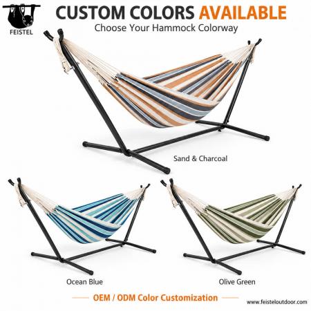 Portable Hammock with Stand – 450 lb Double Camping Hammock with Space-Saving Steel Stand 