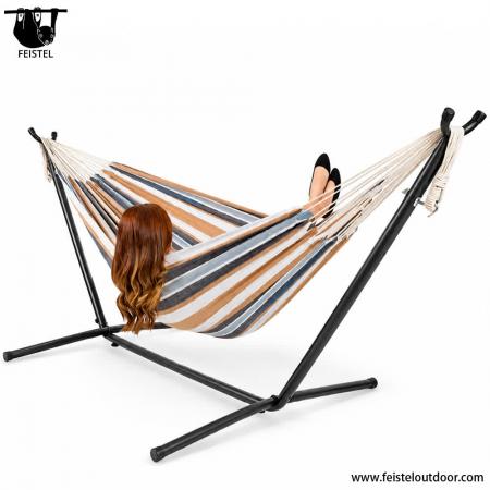 Portable Hammock with Stand – 450 lb Double Camping Hammock with Space-Saving Steel Stand 