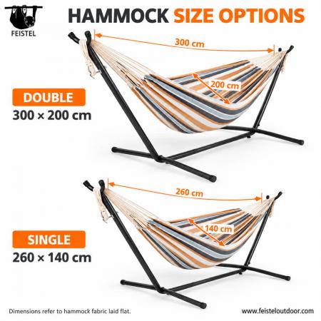 Portable Hammock with Stand – 450 lb Double Camping Hammock with Space-Saving Steel Stand 