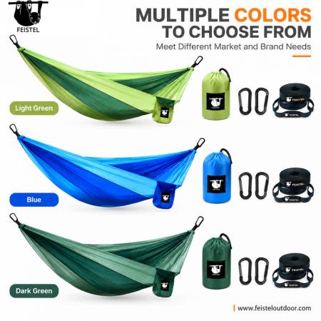 300×200cm Nylon Hammock – 2 Person 210T Parachute Camping Hammock with Straps & Carry Bag 