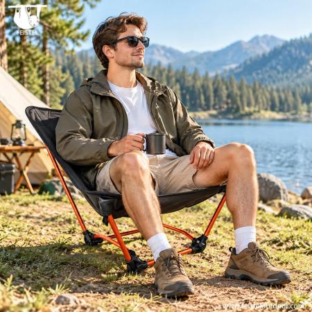 0.56kg Folding Camping Chair Without legs– 7001 Aluminum Ultra-No Leg Hiking Chair, 150kg Capacity 