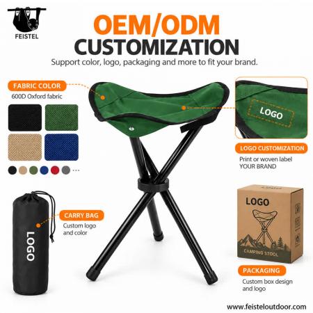 Portable Folding Stool – 7075 Aluminum Tripod Camping Stool, Compact 6 × 35cm, 120kg Capacity 