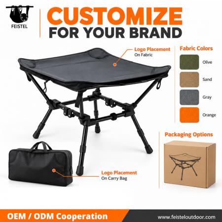 Portable Folding Stool – 2-in-1 Aluminum Camping Stool & Side Table, 1.45kg Lightweight, 120kg Capacity 