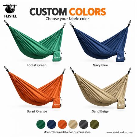 Portable Camping Hammock – 260 × 140 cm 290T Polyester, 150 kg Capacity with Ropes & Carabiners 