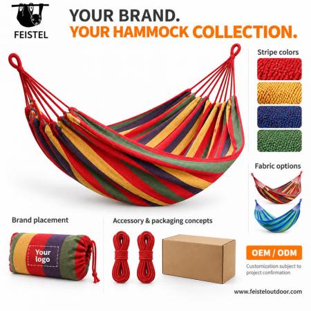 Large Double Canvas Hammock – 200×150cm Cotton-Polyester Blend, 200kg Capacity 