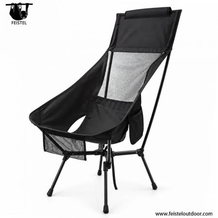 High Back Folding Camping Chair – 7075 Aluminum, Breathable Mesh, 2.13kg Lightweight, 150kg Capacity 