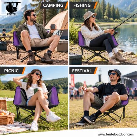 Folding Swivel Camping Chair – Portable Aluminum Chair, 150kg Capacity, 1.75kg Lightweight 