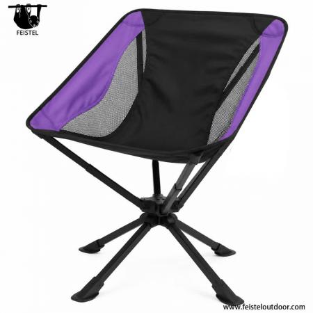 Folding Swivel Camping Chair – Portable Aluminum Chair, 150kg Capacity, 1.75kg Lightweight 