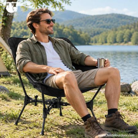 Backpack Camping Chair – 7075 Aluminum Folding Moon Chair, 1.5kg Lightweight, 150kg Capacity 