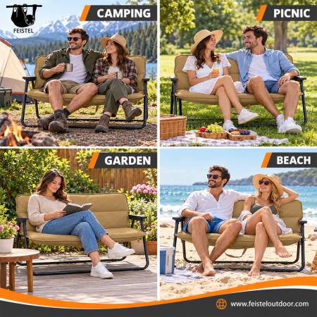 Double Camping Chair Cotton-Padded Cover – Suede-Like Fabric, Oxford Cloth & 120g Wadding 