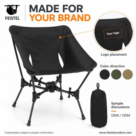 Backpack Camping Chair – 7075 Aluminum Folding Moon Chair, 1.5kg Lightweight, 150kg Capacity 