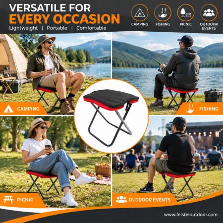 Folding Backpack Stool – 290g 7075 Aluminum Camping Seat, 120kg Capacity 