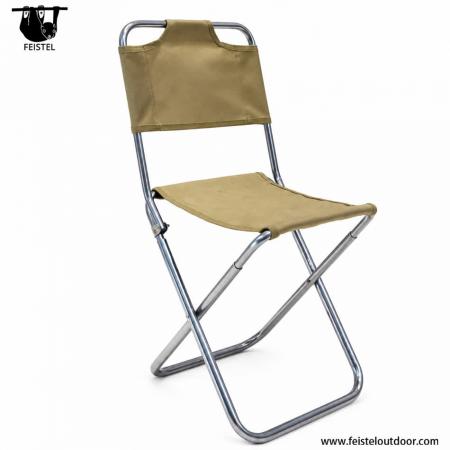 Portable Folding Stool with Back – 0.35kg Aluminum Camping Chair, 120kg Capacity 