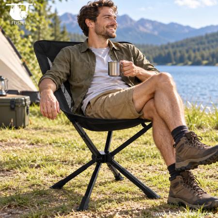 Camping Folding Chair – 7075 Aluminum Packable Moon-Style Chair, 1.88kg Lightweight, 150kg Capacity 