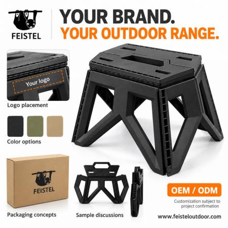 Portable Folding Camping Stool – PP Plastic, S/L Sizes, 150kg Capacity 