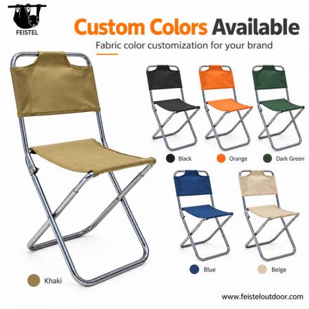 Portable Folding Stool with Back – 0.35kg Aluminum Camping Chair, 120kg Capacity 