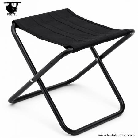 Lightweight Folding Camping Stool – 260g Aluminum X-Frame, 120kg Capacity 