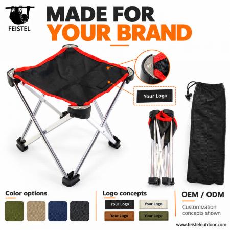 Mini Portable Folding Stool – 0.3kg 7075 Aluminum Camping Seat, Compact 8×30cm, 120kg Capacity 