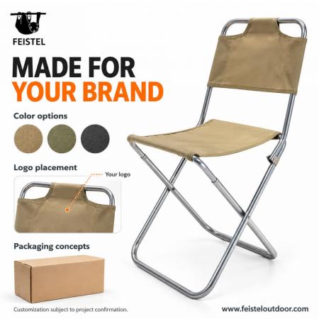 Portable Folding Stool with Back – 0.35kg Aluminum Camping Chair, 120kg Capacity 