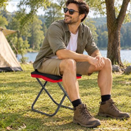 Folding Backpack Stool – 290g 7075 Aluminum Camping Seat, 120kg Capacity 