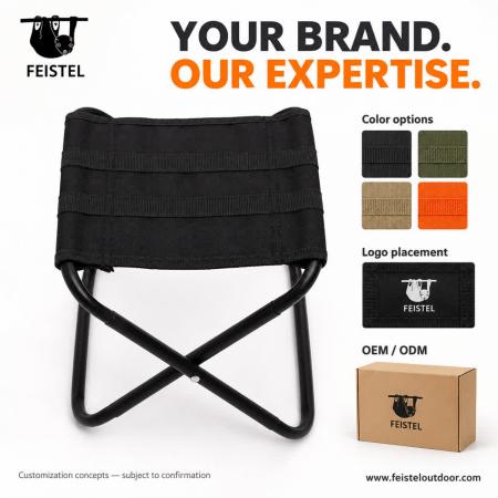 Lightweight Folding Camping Stool – 260g Aluminum X-Frame, 120kg Capacity 
