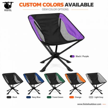 Folding Swivel Camping Chair – Portable Aluminum Chair, 150kg Capacity, 1.75kg Lightweight 