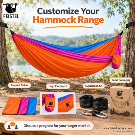 Single Parachute Nylon Hammock – 270×140cm 210T Fabric, 750g, 200kg Capacity, Tree Straps & D Carabiners 