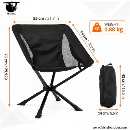 Camping Folding Chair – 7075 Aluminum Packable Moon-Style Chair, 1.88kg Lightweight, 150kg Capacity 