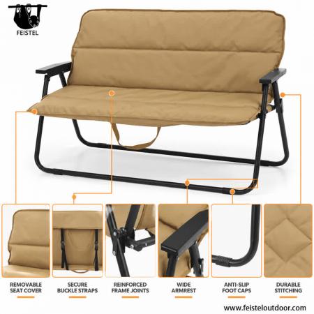 Double Camping Chair Cotton-Padded Cover – Suede-Like Fabric, Oxford Cloth & 120g Wadding 