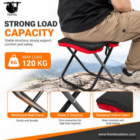 Folding Backpack Stool – 290g 7075 Aluminum Camping Seat, 120kg Capacity 