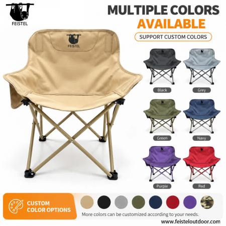 Padded Folding Camping Moon Chair – 1.63kg Carbon Steel & Oxford Fabric, 150kg Capacity 